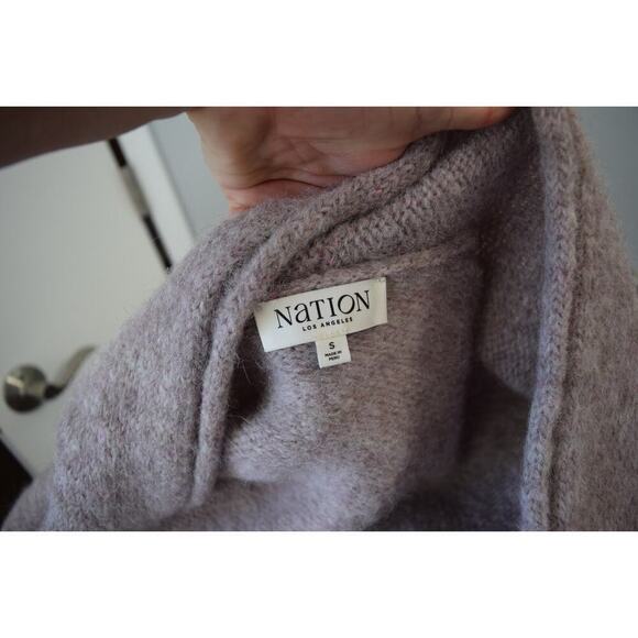 Nation LTD Alyiah Open Front Cocoon Small Pink Alpaca Sweater Cardigan Luxury - Picture 4 of 6